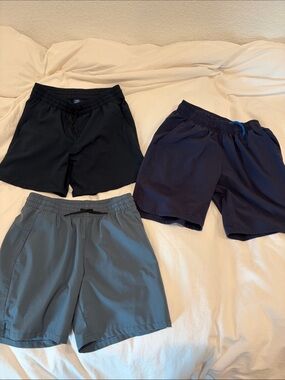 all in motion Boys 3-Pack Athletic Shorts - Black, Navy, Gray